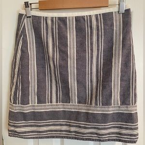 Loft Outlet Women’s Size 4 Blue white Striped Lined Skirt